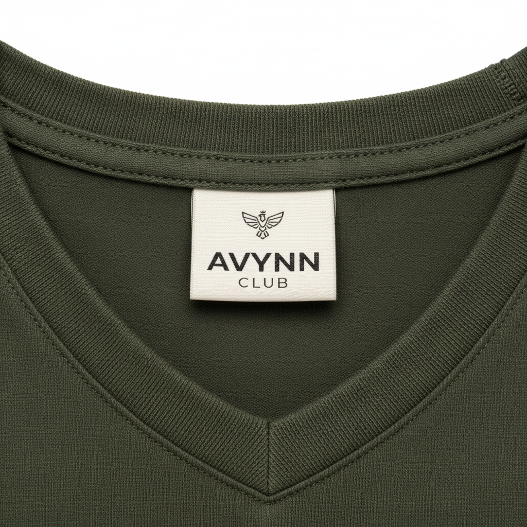 Avynn Club Slub Jersey V-Neck - Inside Label