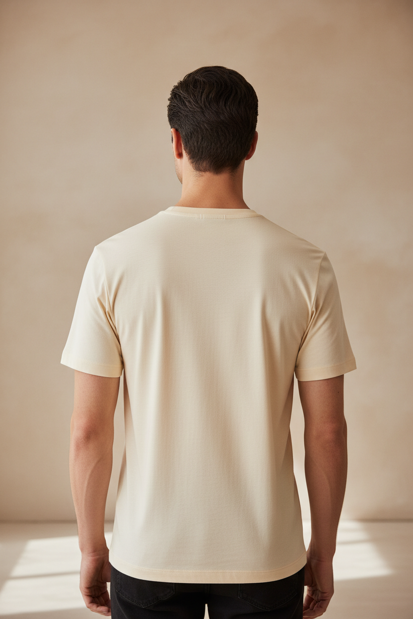 Back – AVYNN CLUB Round Neck #E8DFD0