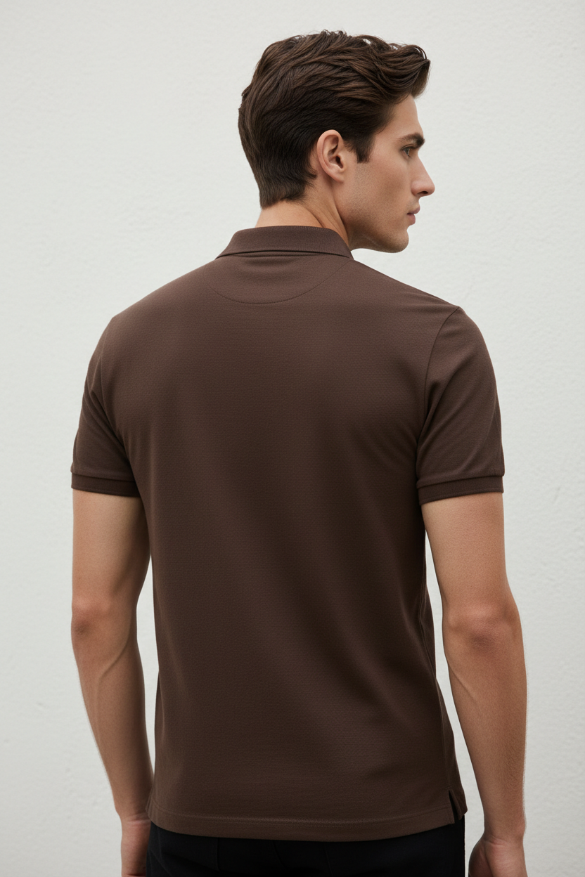 Back View – AVYNN CLUB Polo #5C4033