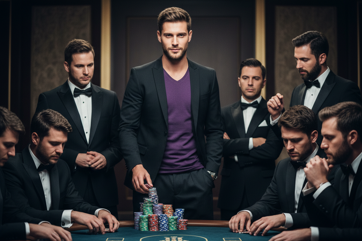 High-roller poker deep purple black luxury